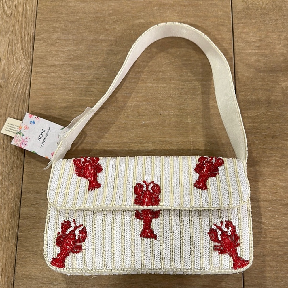Viral Lobster Beaded Bag